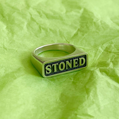 Stoned Title Signet Ring